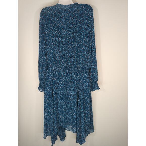 Time & Tru Long Sleeve Handkerchief Corsair Floral Hi Low Dress Women's XXL NWT - Picture 7 of 10